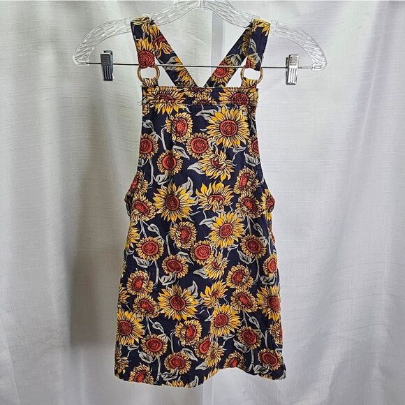 Cynthia Rowley Kids Blue Sunflower Overall Dress Size 8 - Picture 1 of 9